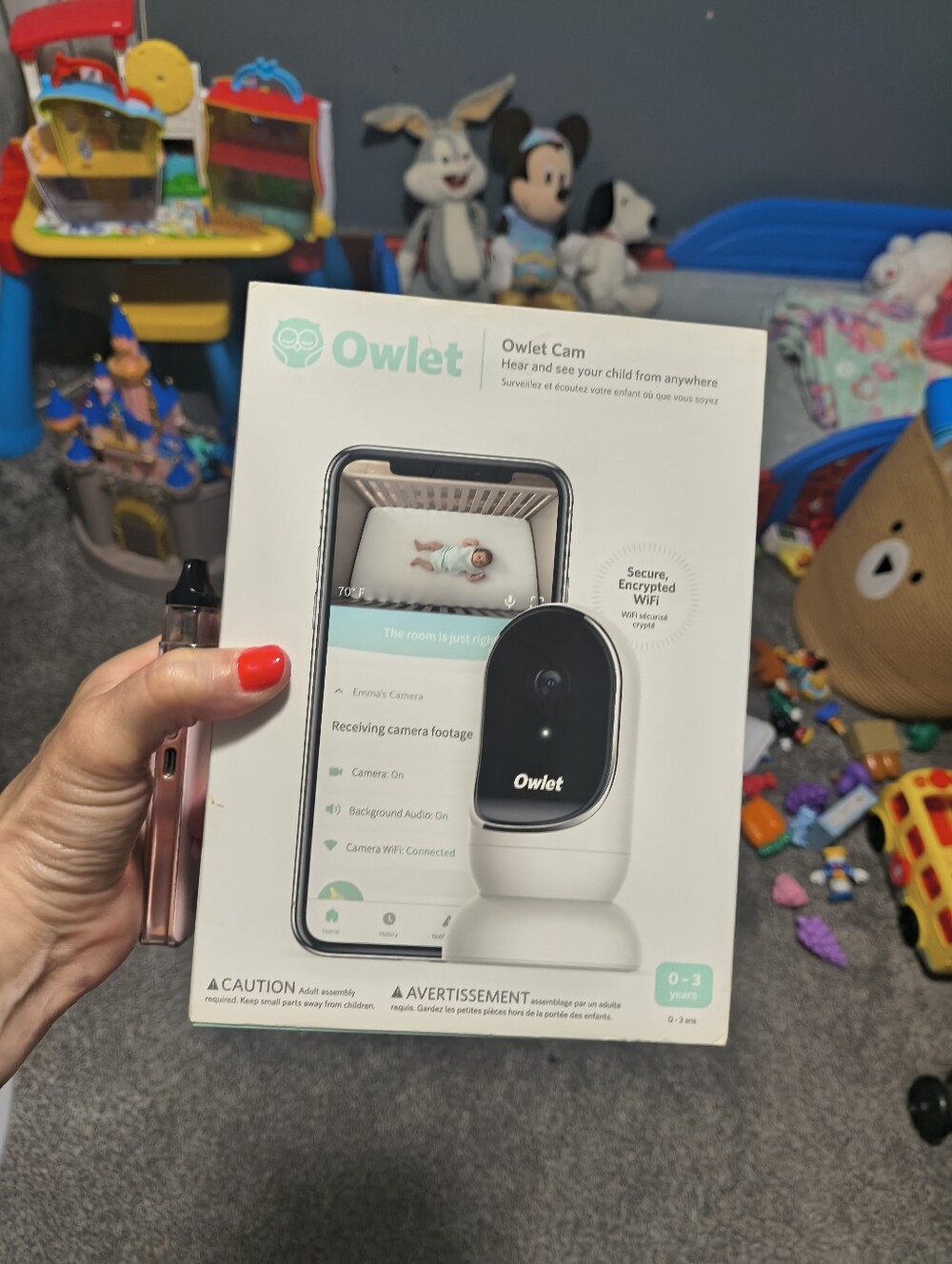 Owlet Cam Baby Monitor - White with Black Face
